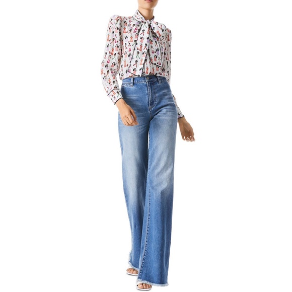 Alice + Olivia Jeannie Chef Stacey Silk Blouse Size Small - Picture 4 of 10